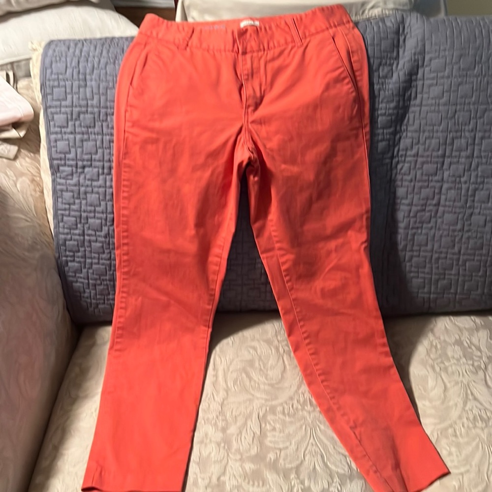 Coral color skinny slacks